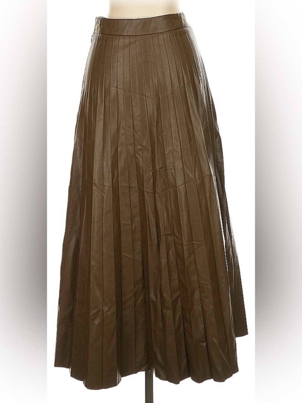 H&M Pleated Faux Leather Midi Skirt 🤎🍂🍁